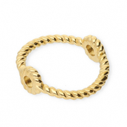 Zubehör aus Stainless Steel - Rostfreiem Stahl Ring mit 2 Ösen 13 mm Gold