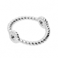 Zubehör aus Stainless Steel - Rostfreiem Stahl Ring mit 2 Ösen 13 mm Silver