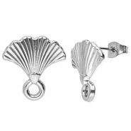 Zubehör aus Stainless Steel - Rostfreiem Stahl Ohrringe / Ohrstecker Fan with Loop Silver