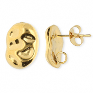 Zubehör aus Stainless Steel - Rostfreiem Stahl Ohrringe / Ohrstecker Oval with Loop Gold
