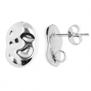 Zubehör aus Stainless Steel - Rostfreiem Stahl Ohrringe / Ohrstecker Oval with Loop Silver