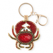 Schl&uuml;sselanh&auml;nger Crab Gold-silverlined red-black