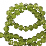 Facetten Top Glas Perlen 4x3mm Rondellen Dark green