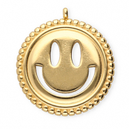 BY31® Anhänger aus Stainless Steel - Rostfreiem Stahl Smiley Gold