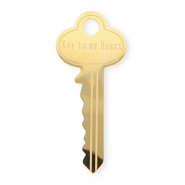 Statement Broschen aus Stainless Steel - Rostfreiem Stahl Key ''Key to my heart'' Gold