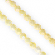 Facetten Top Glas Perlen Round 6&nbsp;mm Yellow-AB coating