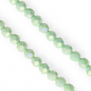Facetten Top Glas Perlen Round 6&nbsp;mm Light green-AB coating