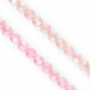 Facetten Top Glas Perlen Round 6&nbsp;mm Pink-AB coating