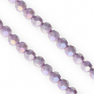 Facetten Top Glas Perlen Round 6&nbsp;mm Purple-AB coating