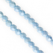 Facetten Top Glas Perlen Round 6&nbsp;mm Blue-AB coating