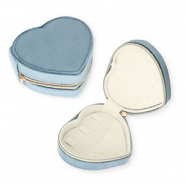 Schmuckschatulle f&uuml;r die Reise Heart Grey blue