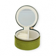 Schmuckschatulle f&uuml;r die Reise mit Spiegelchen Round Olive green