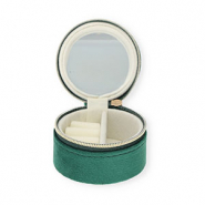 Schmuckschatulle f&uuml;r die Reise mit Spiegelchen Round Emerald green
