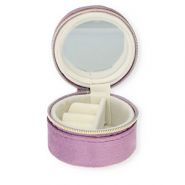 Schmuckschatulle f&uuml;r die Reise mit Spiegelchen Round Purple