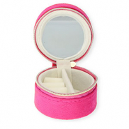 Schmuckschatulle f&uuml;r die Reise mit Spiegelchen Round Hot pink