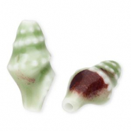 Keramik Perlen Whelk Light green-brown