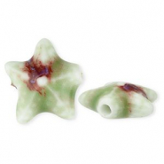 Keramik Perlen Starfish Light green-brown