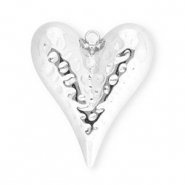 Anhänger aus Stainless Steel - Rostfreiem Stahl Heart Silver