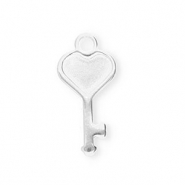 Anhänger aus Stainless Steel - Rostfreiem Stahl Key with Heart Silver