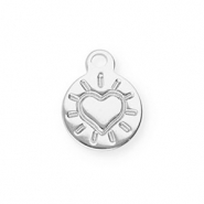 Anhänger aus Stainless Steel - Rostfreiem Stahl Round with Heart Silver