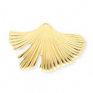 Anhänger aus Stainless Steel - Rostfreiem Stahl Ginkgo Leaf Gold