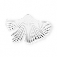 Anhänger aus Stainless Steel - Rostfreiem Stahl Ginkgo Leaf Silver