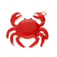 Anh&auml;nger Metall Crab Gold-red