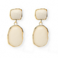 Musthave Ohrringe&nbsp;/&nbsp;Ohrstecker mit Rostfrei Stahl-Stecker Gold-beige