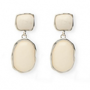 Musthave Ohrringe&nbsp;/&nbsp;Ohrstecker mit Rostfrei Stahl-Stecker Silver-beige