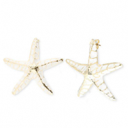 Musthave Ohrringe&nbsp;/&nbsp;Ohrstecker Enamel Starfish mit Rostfrei Stahl-Stecker Gold-white