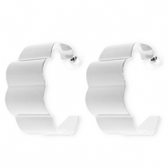 Statement-Ohrringe / Ohrstecker mit Rostfrei Stahl-Stecker Silver