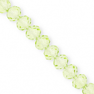 Facetten Top Glas Perlen 12x9 mm Rondellen Light green