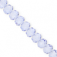 Facetten Top Glas Perlen 12x9 mm Rondellen Blue
