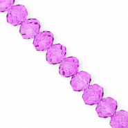Facetten Top Glas Perlen 12x9 mm Rondellen Purple