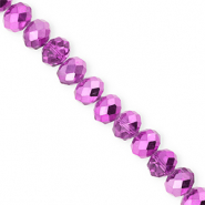 Facetten Top Glas Perlen 8x6 mm Rondellen Orchid purple-pearl shine coating