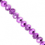 Facetten Top Glas Perlen 8x6 mm Rondellen Purple-pearl shine coating