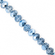Facetten Top Glas Perlen 8x6 mm Rondellen Blue-pearl shine coating