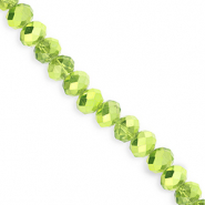 Facetten Top Glas Perlen 8x6 mm Rondellen Green-pearl shine coating