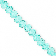 Facetten Top Glas Perlen 8x6 mm Rondellen Turquoise green