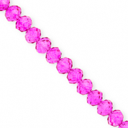 Facetten Top Glas Perlen 8x6 mm Rondellen Fuchsia pink