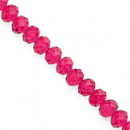 Facetten Top Glas Perlen 8x6 mm Rondellen Cherry pink