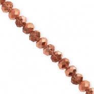Facetten Top Glas Perlen 6x5 mm Rondellen Rose gold-pearl shine coating