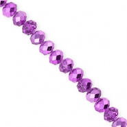 Facetten Top Glas Perlen 6x5 mm Rondellen Purple-pearl shine coating