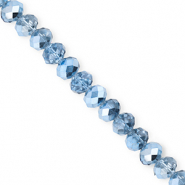 Facetten Top Glas Perlen 6x5 mm Rondellen Blue-pearl shine coating