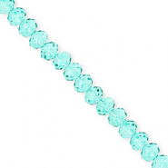 Facetten Top Glas Perlen 6x5 mm Rondellen Turquoise green