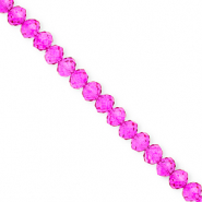Facetten Top Glas Perlen 6x5 mm Rondellen Fuchsia pink