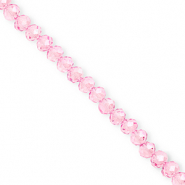 Facetten Top Glas Perlen 6x5 mm Rondellen Light pink