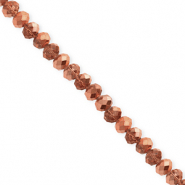 Facetten Top Glas Perlen 4x3 mm Rondellen Rose gold-pearl shine coating