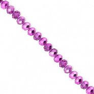 Facetten Top Glas Perlen 4x3 mm Rondellen Orchid purple-pearl shine coating