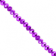 Facetten Top Glas Perlen 4x3 mm Rondellen Dark purple-pearl shine coating